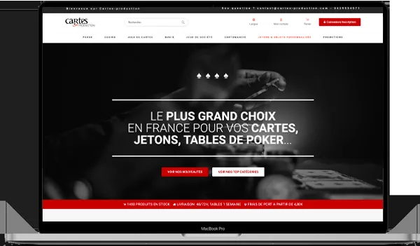 Réalisation WEBBBY — Cartes Production, E-commerce — cartes, jetons & jeux de poker