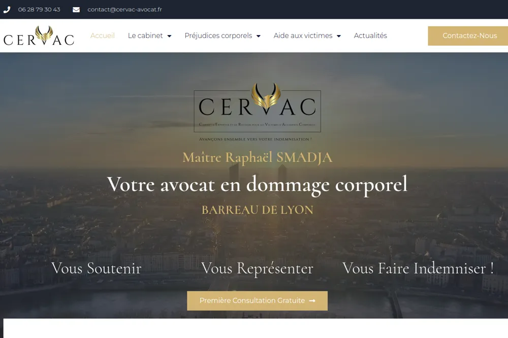 Réalisation WEBBBY — CERVAC Avocats, Cabinet d'avocats — Lyon